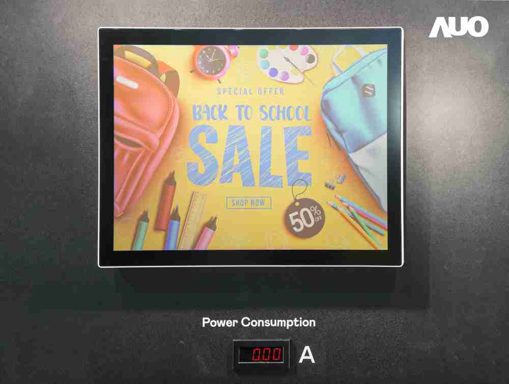 Wepay展示胆固醇液晶超低耗能户外全彩显示器，，，，ChLC（胆固醇液晶）以双稳态技术使静态显示零功耗，，具省电、、、高彩度、、、、环保的特性，，还整合软硬件系统解决方案，，可透过单一云端平台管理